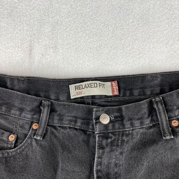 Levi's 550 Relaxed Fit Jeans Men's 40x32 Black Straight Retro Denim Vintage 2000 - Picture 6 of 16